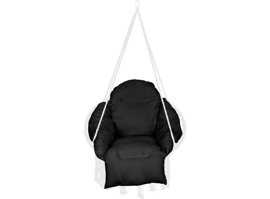 Podsedák LUARO XXL do hojdacieho kresla - čierny