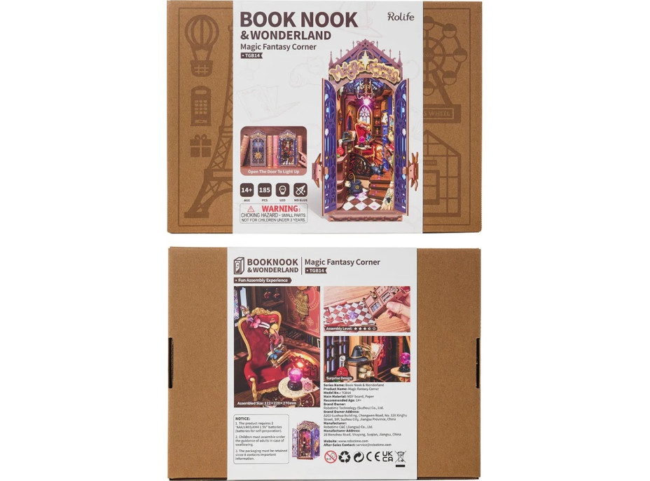 RoboTime 3D skladačka Zarážka na knihy Miniatúra domčeka Kútik kúzelnej fantázie