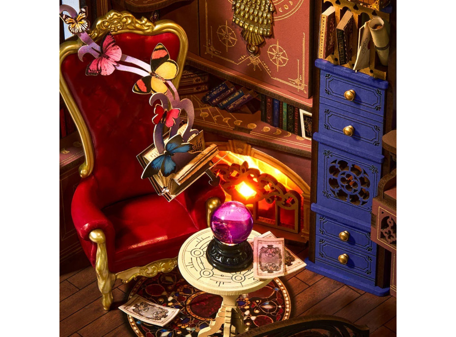 RoboTime 3D skladačka Zarážka na knihy Miniatúra domčeka Kútik kúzelnej fantázie