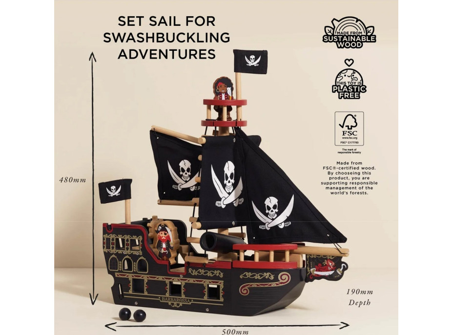 Le Toy Van Pirátska loď Barbarossa