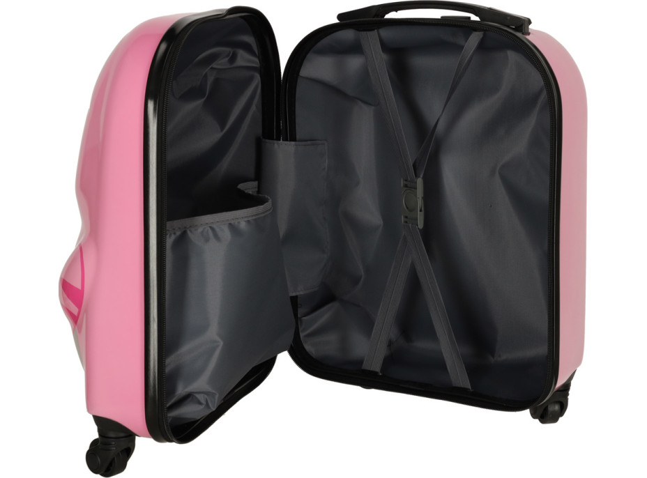 Detský cestovný kufor na kolieskach - Ružová mačka