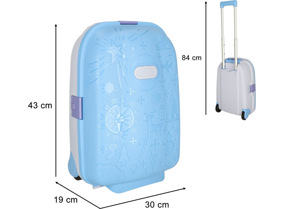 Detský cestovný kufor na kolieskach/príručná batožina - modrý