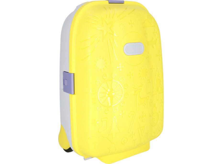 Detský cestovný kufor na kolieskach/príručná batožina - žltý