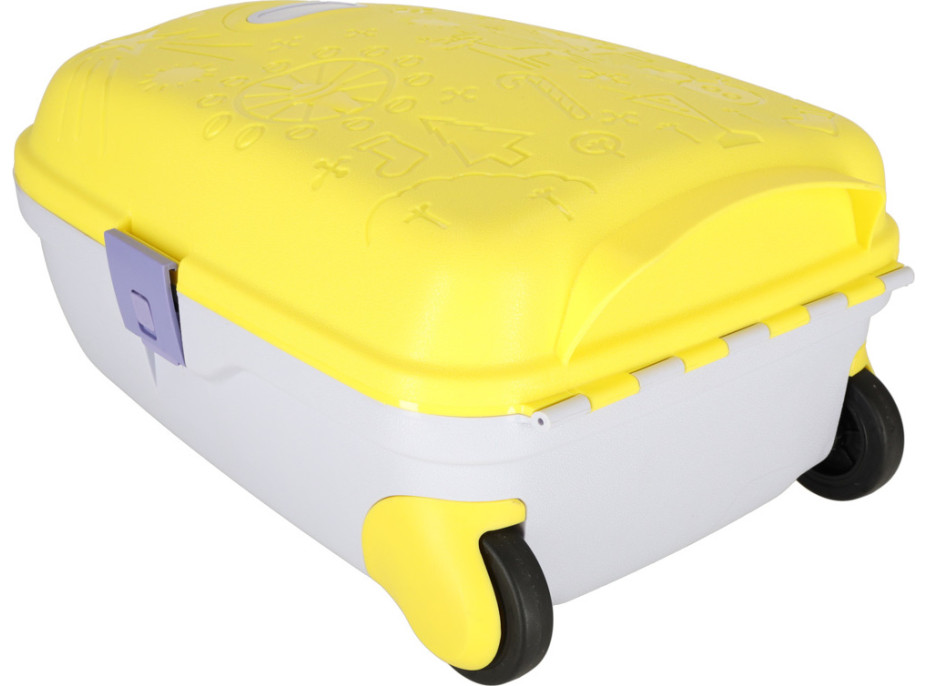 Detský cestovný kufor na kolieskach/príručná batožina - žltý