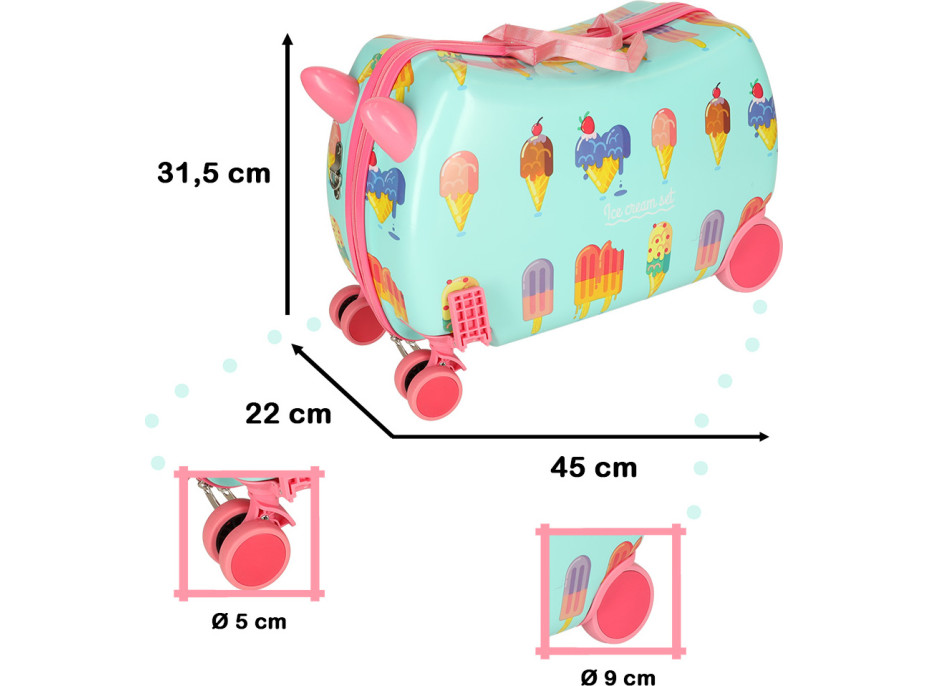 Detský cestovný kufor na kolieskach - Zmrzlina