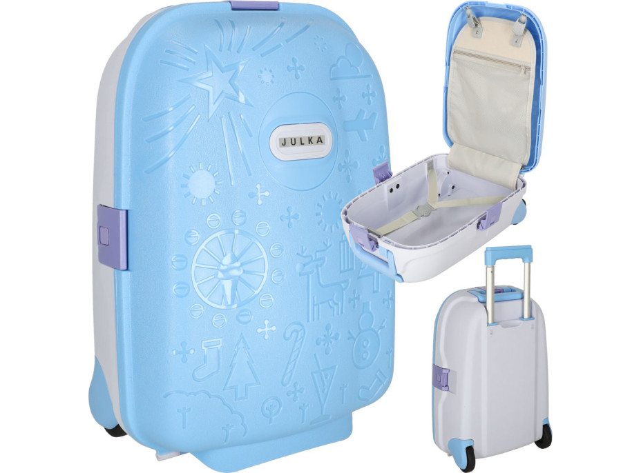 Detský cestovný kufor na kolieskach/príručná batožina - modrý