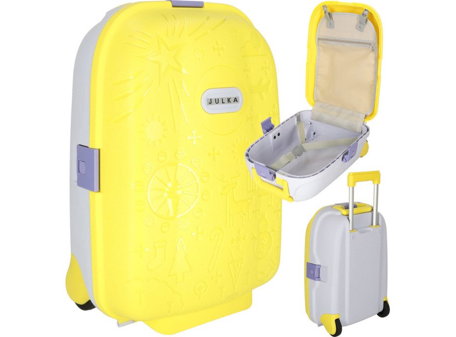 Detský cestovný kufor na kolieskach/príručná batožina - žltý