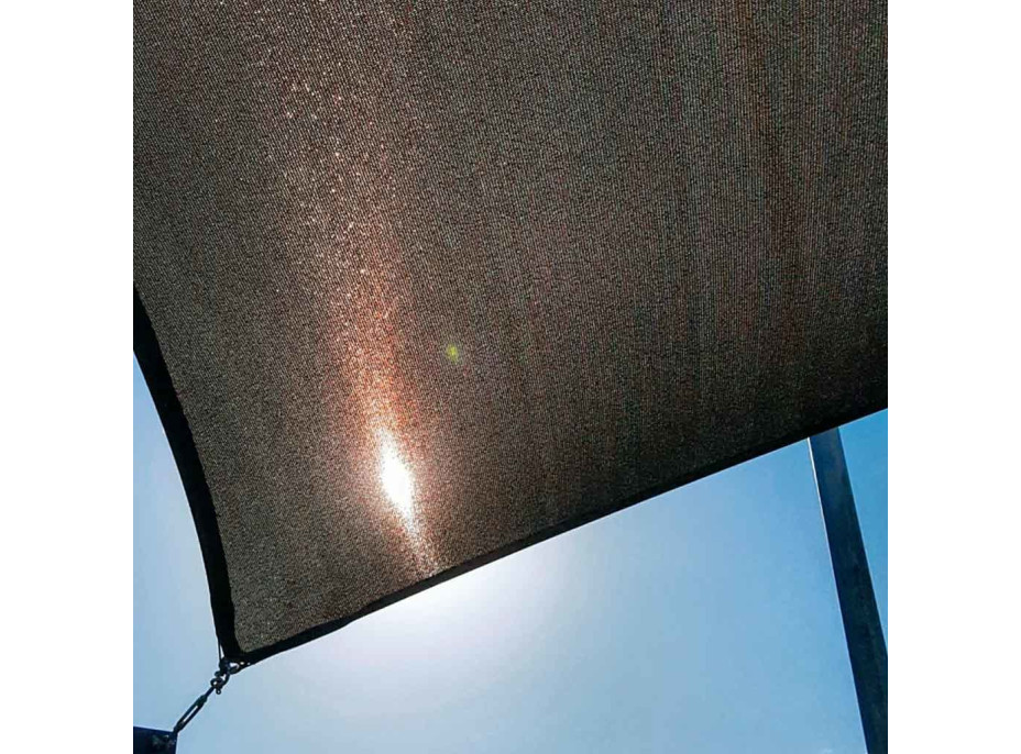 Ochranná trojuholníková tieniaca plachta proti slnku LUARO - 3x3x3 m - šedá