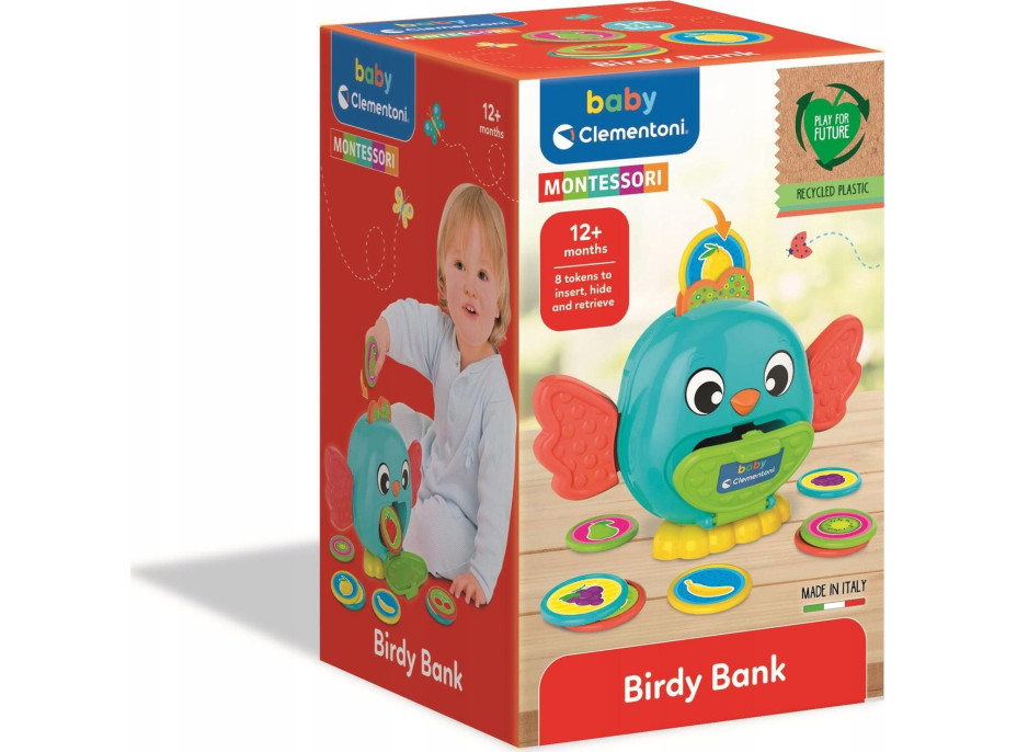 CLEMENTONI BABY Montessori pokladnička Vtáčik