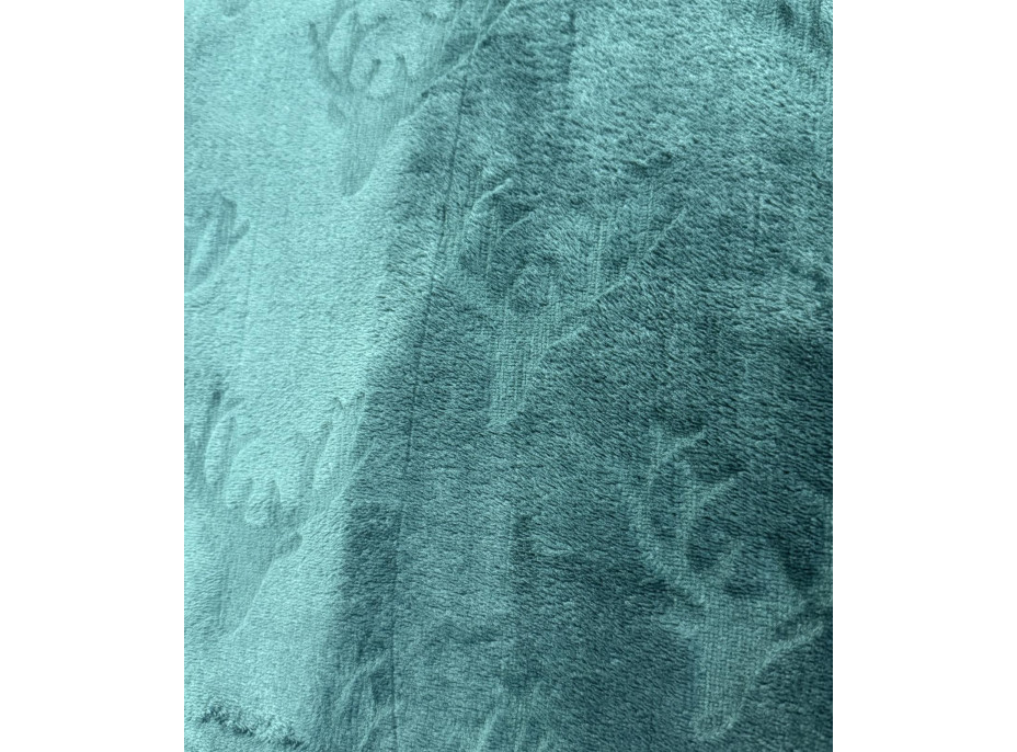 Vianočná deka NOBLE Deer 150x200 cm - tmavo zelená