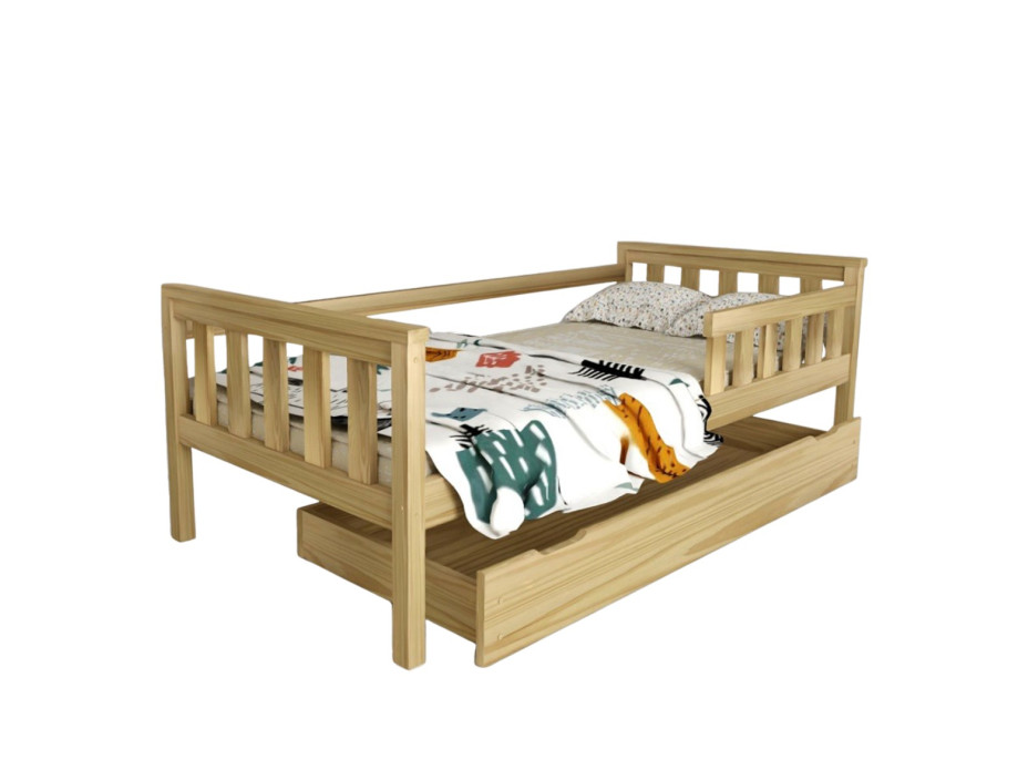 Detská posteľ z masívu borovice FRANK - 200x90 cm - prírodná