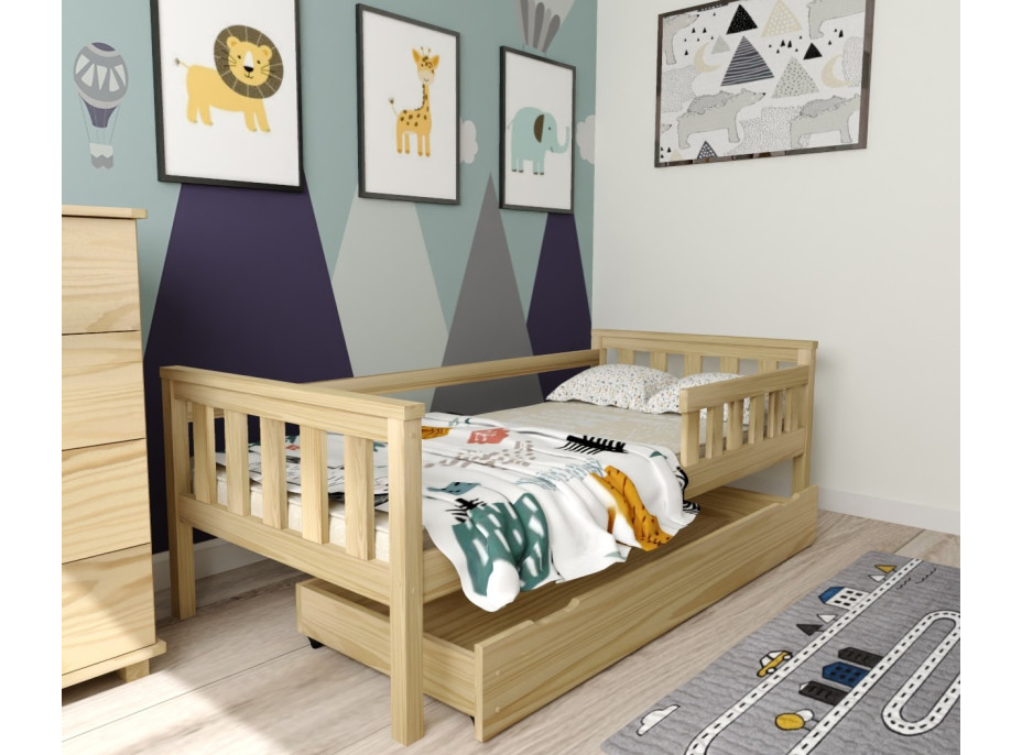 Detská posteľ z masívu borovice FRANK - 200x90 cm - prírodná