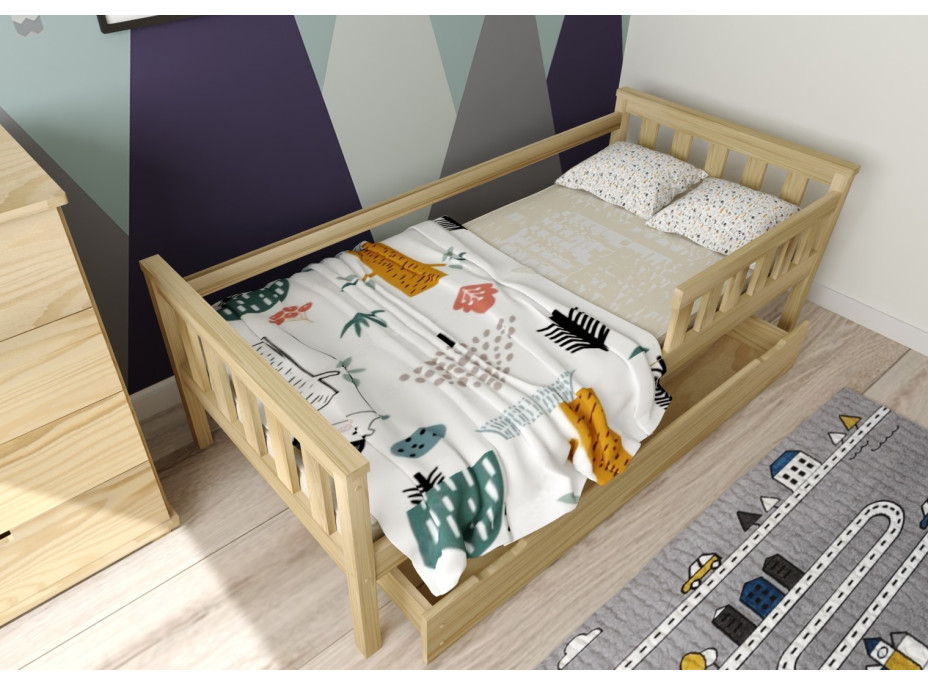 Detská posteľ z masívu borovice FRANK - 200x90 cm - prírodná