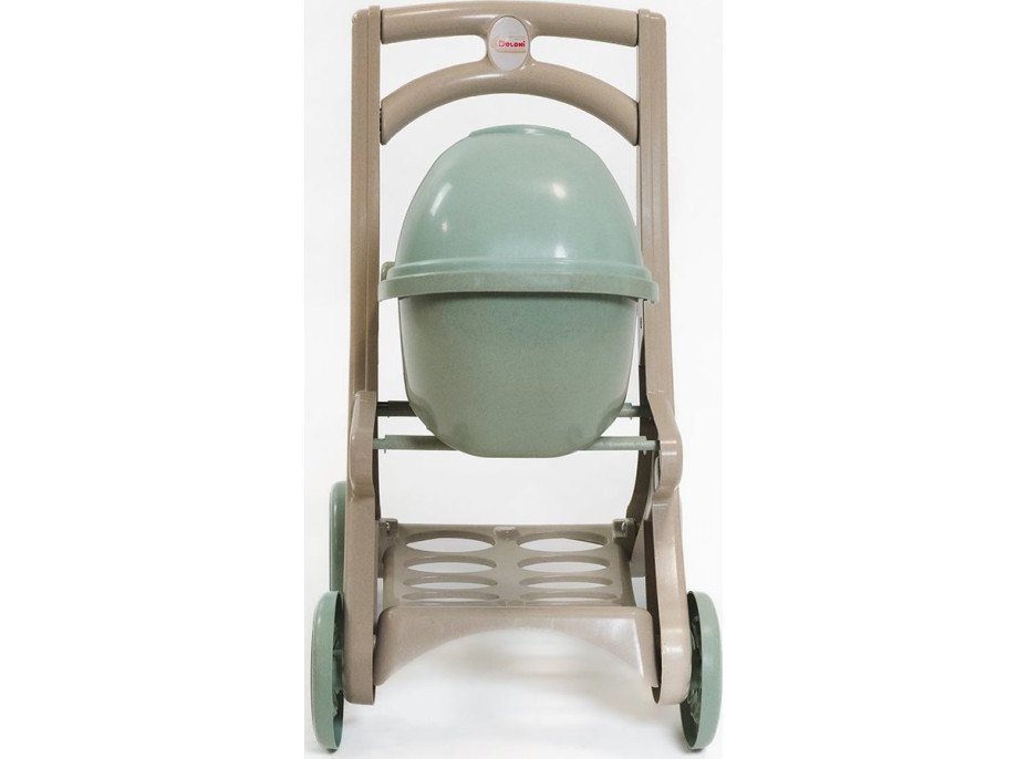 DOLONI Kočík pre bábiky Pipe EKO zelenobéžový