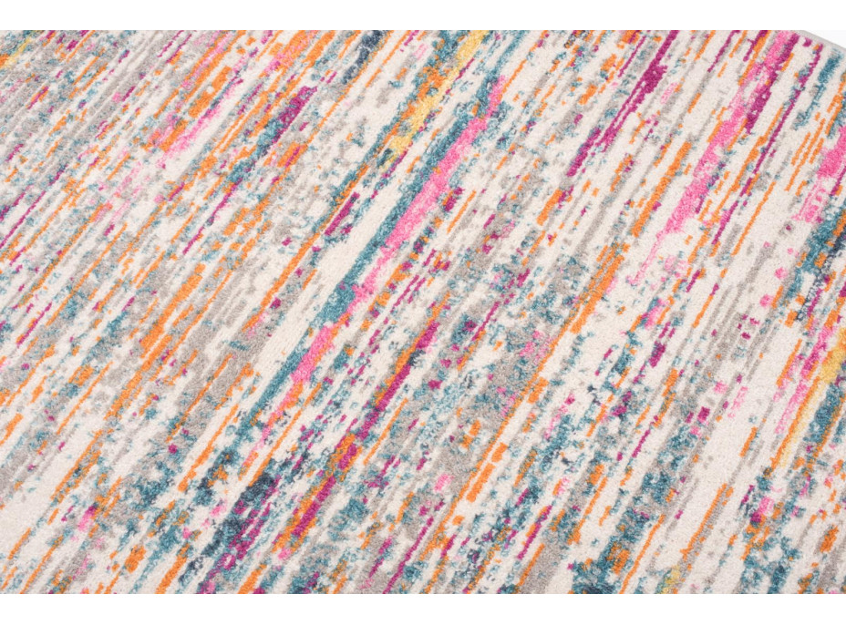 Kusový koberec AZUR static - šedý/ružový/modrý, 80x150 cm