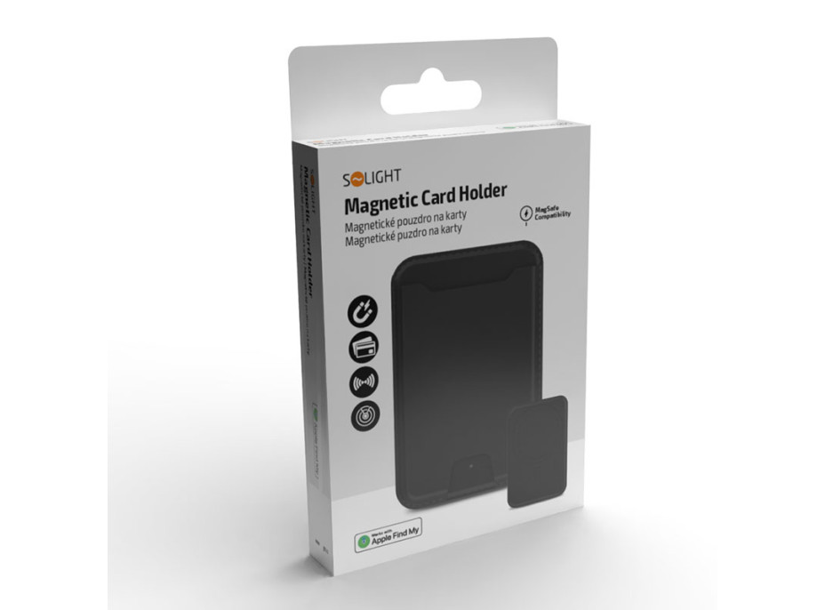Solight magnetické puzdro na karty, MagSafe + Find My kompatibilný