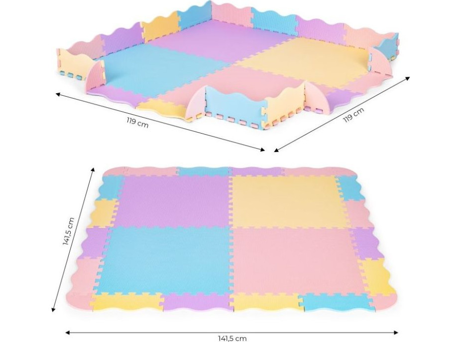 ECOTOYS Penové puzzle pastelové SX s okrajmi
