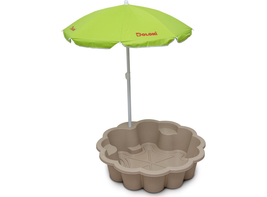 DOLONI Pieskovisko Kvetina EKO béžová so slnečníkom