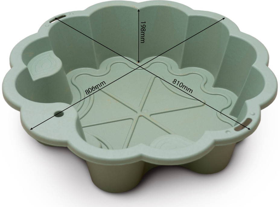 DOLONI Pieskovisko Kvetina EKO zelená so slnečníkom