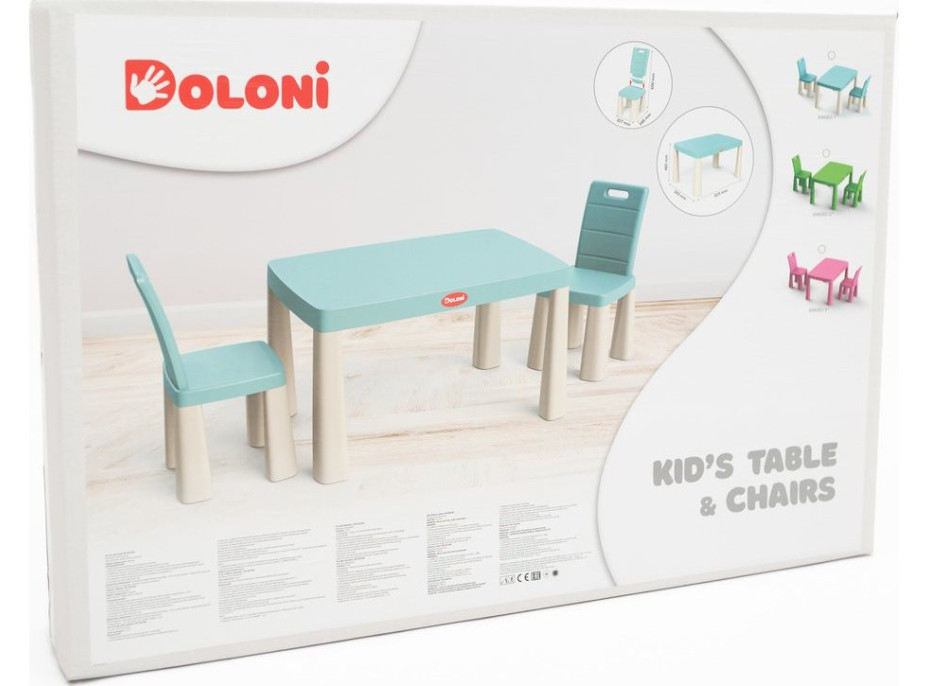DOLONI Plastový stolík so stoličkami modro-biely