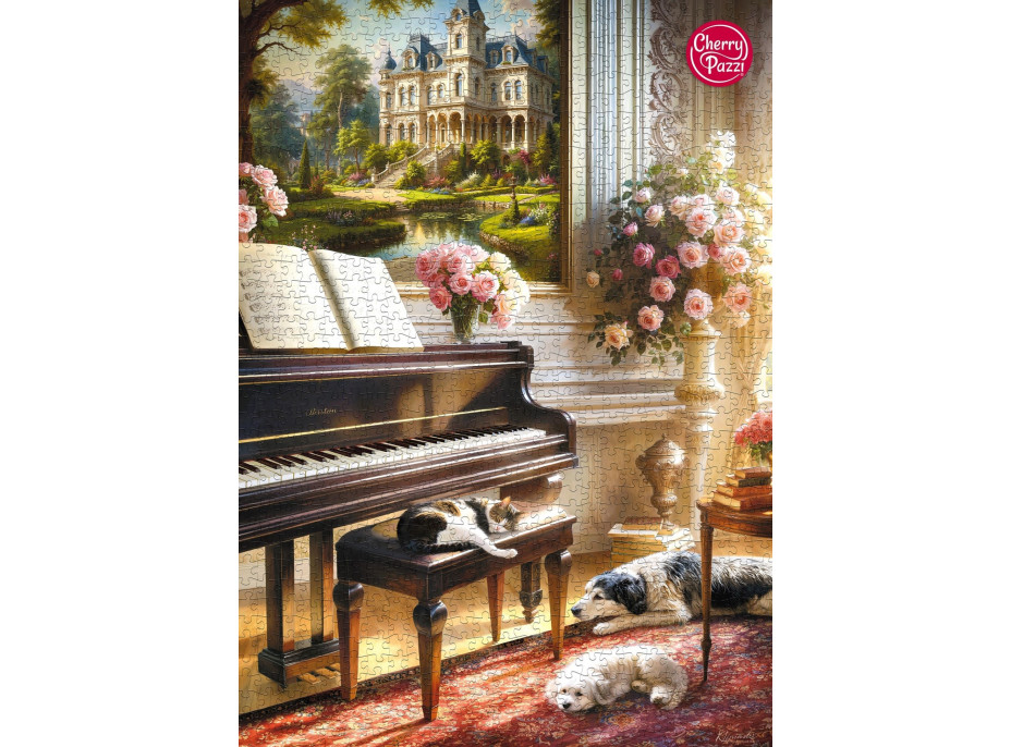 CHERRY PAZZI Puzzle Miestnosť s klavírom 1000 dielikov