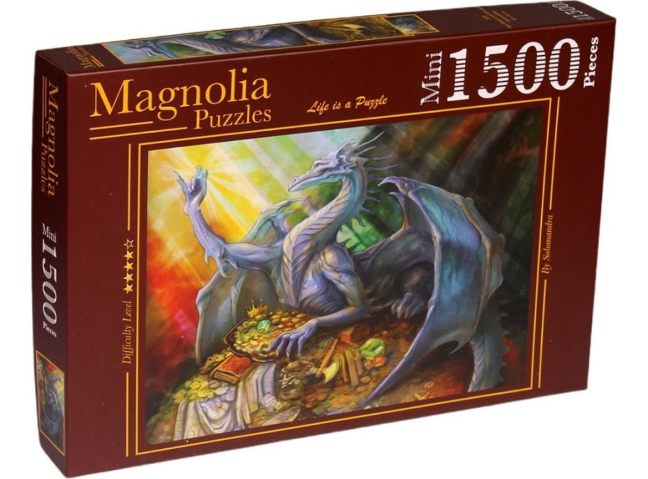 MAGNOLIA Puzzle Modrý drak s pokladom 1000 dielikov