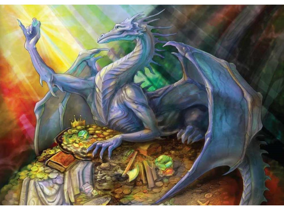 MAGNOLIA Puzzle Modrý drak s pokladom 1000 dielikov
