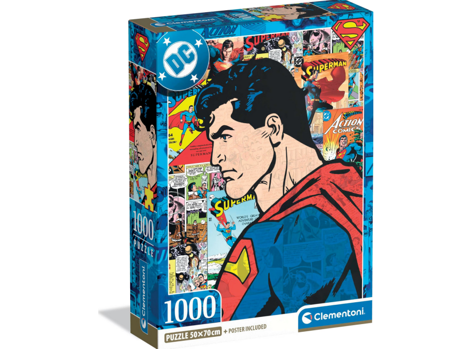 CLEMENTONI Puzzle Superman: Hrdina 1000 dielikov