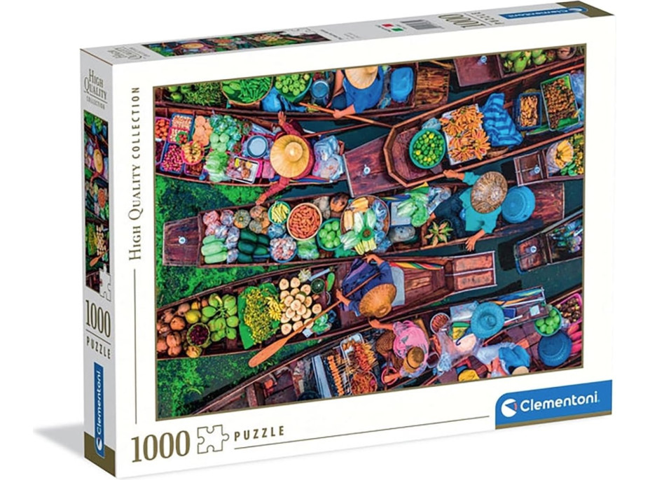 CLEMENTONI Puzzle Thajský plávajúci trh 1000 dielikov