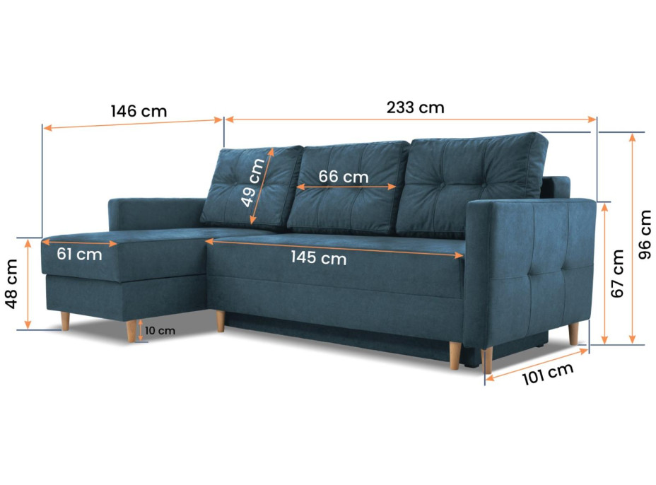 Rohová rozkladacia pohovka MONTIJO (viac variant)