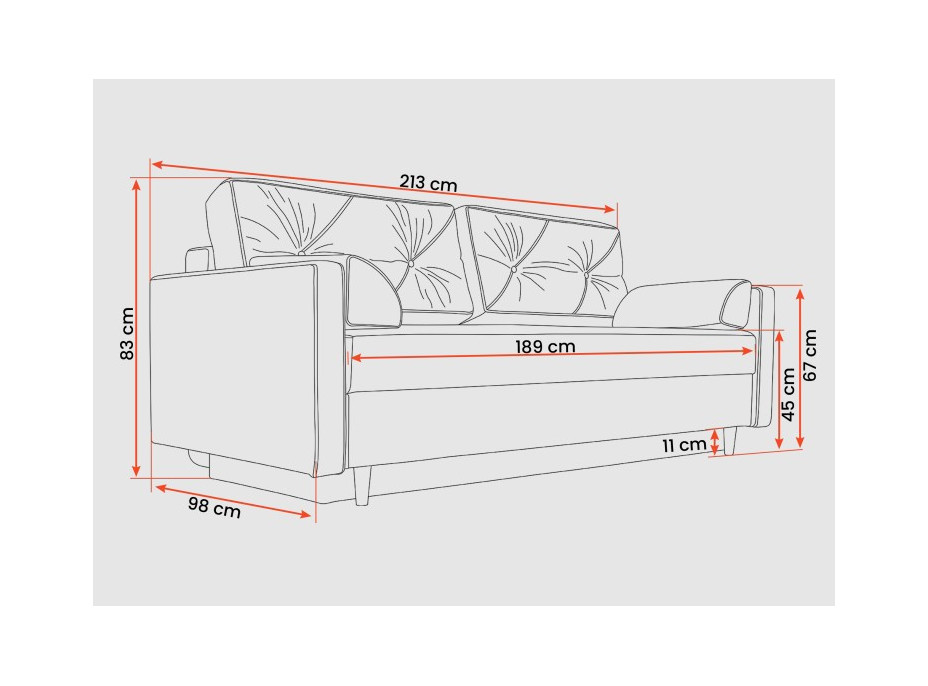 Rozkládací pohovka MONZA (7 variant)