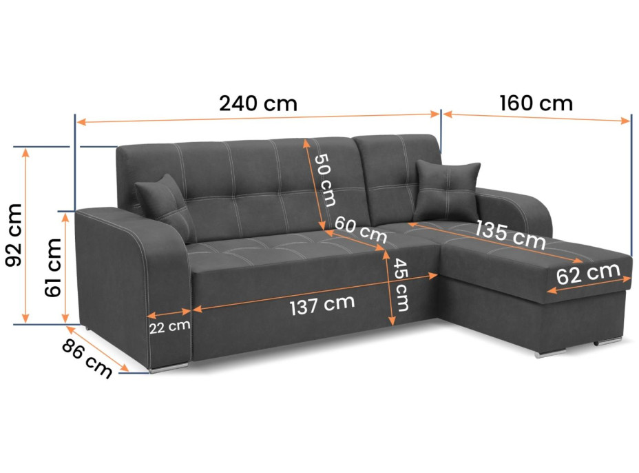 Rohová sedacia súprava SOLUŇ (viac variant)