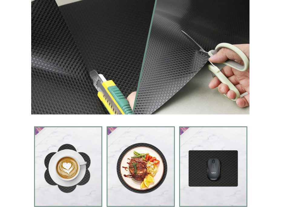 Protišmyková podložka do zásuvky HALVE 48 x 500 cm - čierna