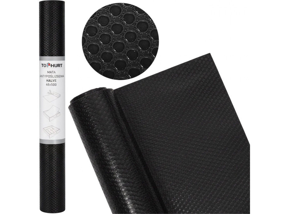 Protišmyková podložka do zásuvky HALVE 48 x 500 cm - čierna