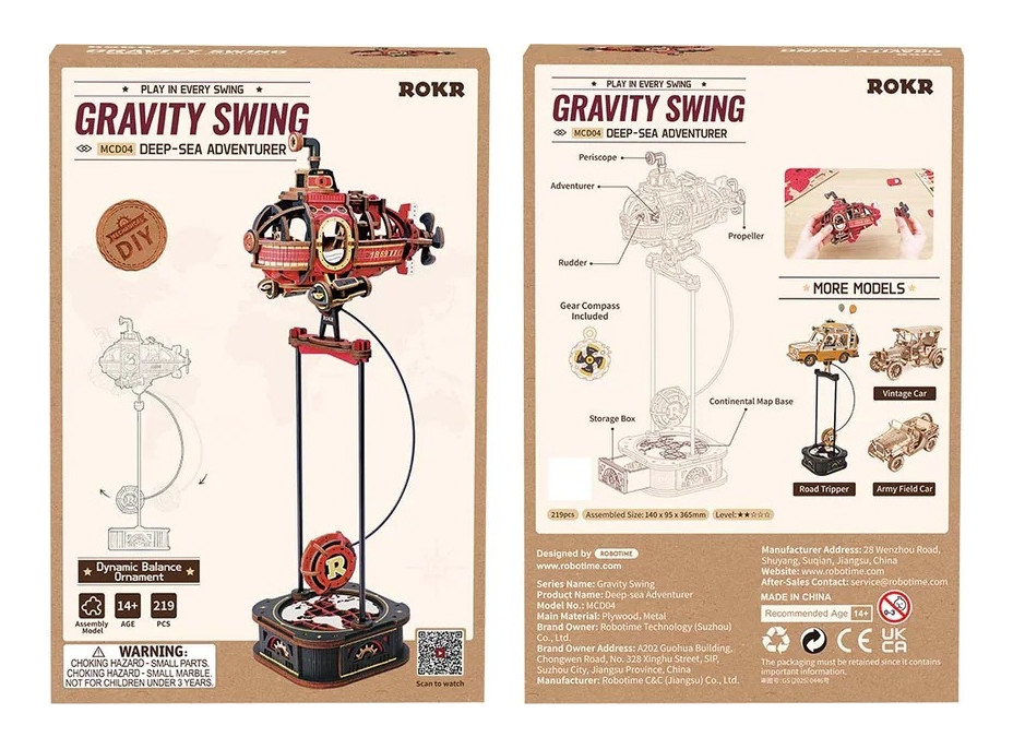 RoboTime 3D mechanická skladačka Ponorka s kyvadlom