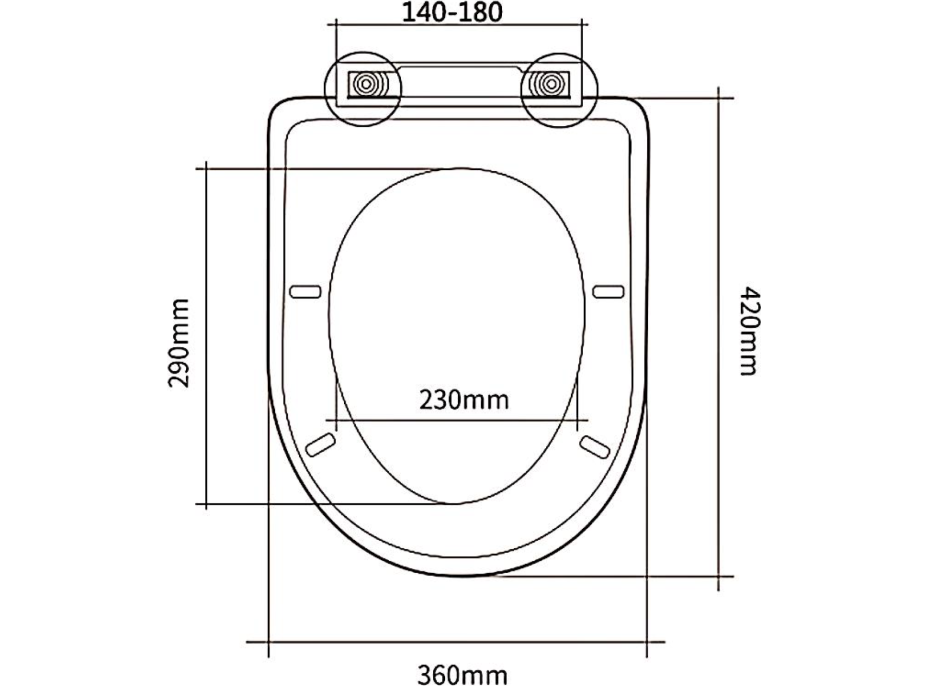 Aqualine VITO WC sedátko, Soft Close, Easy Take, biela PCS105