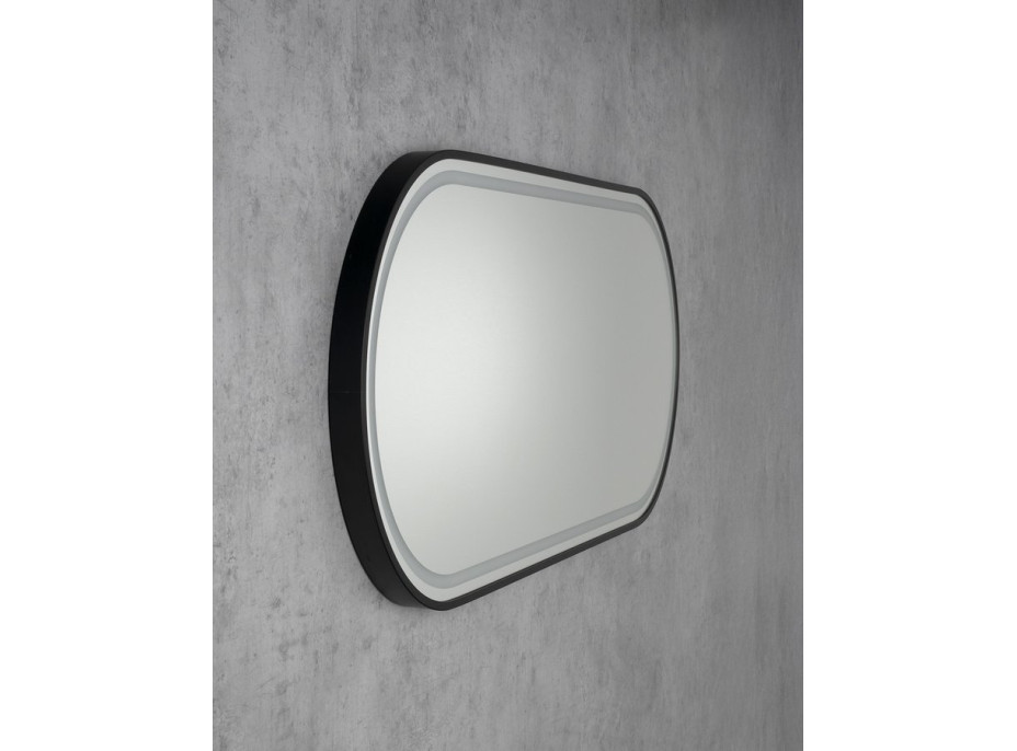 Sapho KAIRA oválne zrkadlo s LED osvetlením 120x50cm, čierna mat KA500