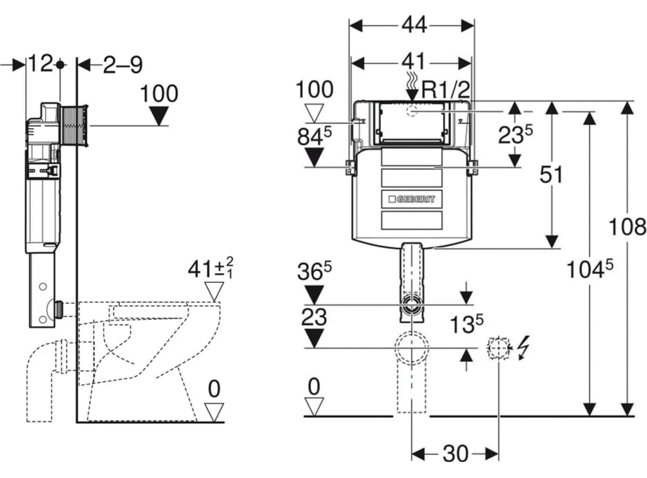 Geberit GEBERIT SIGMA splachovacia nádržka pod omietku 109.300.00.5