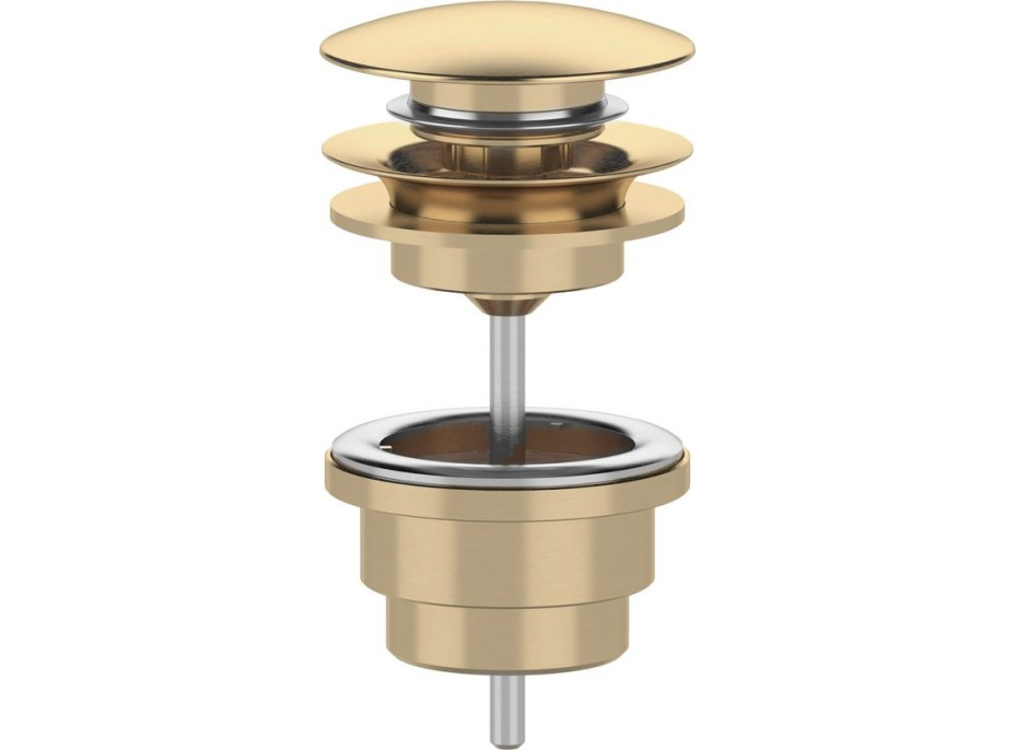 Sapho Umývadlová výpusť 5/4“, click-clack, veľká zátka, 10-65mm, zlato mat CV100219