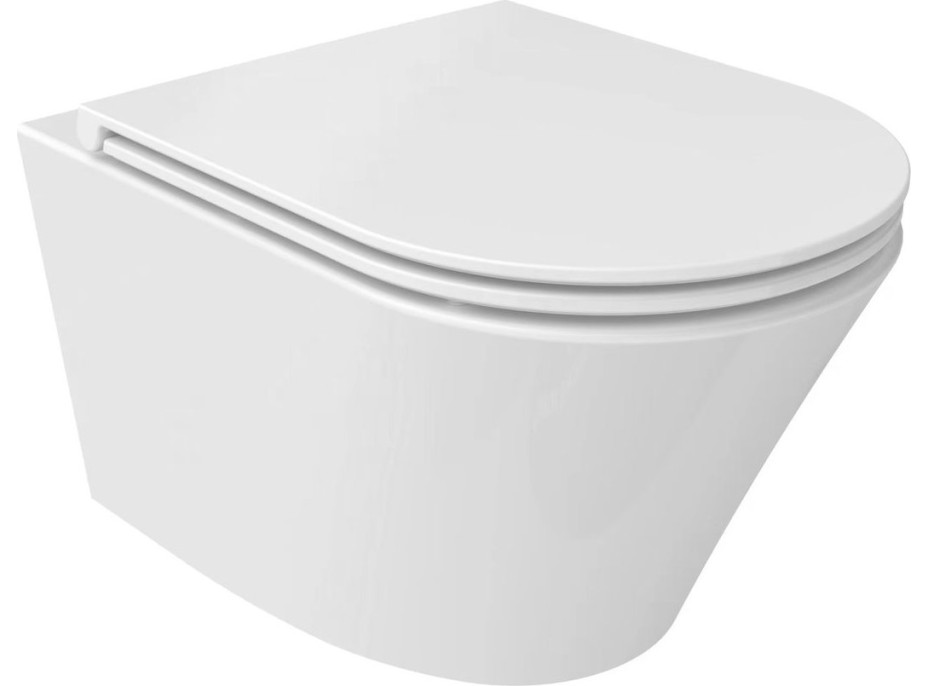 Sapho PACO závesná WC misa, Vortex Rimless, 36x53cm, biela PZ1012V