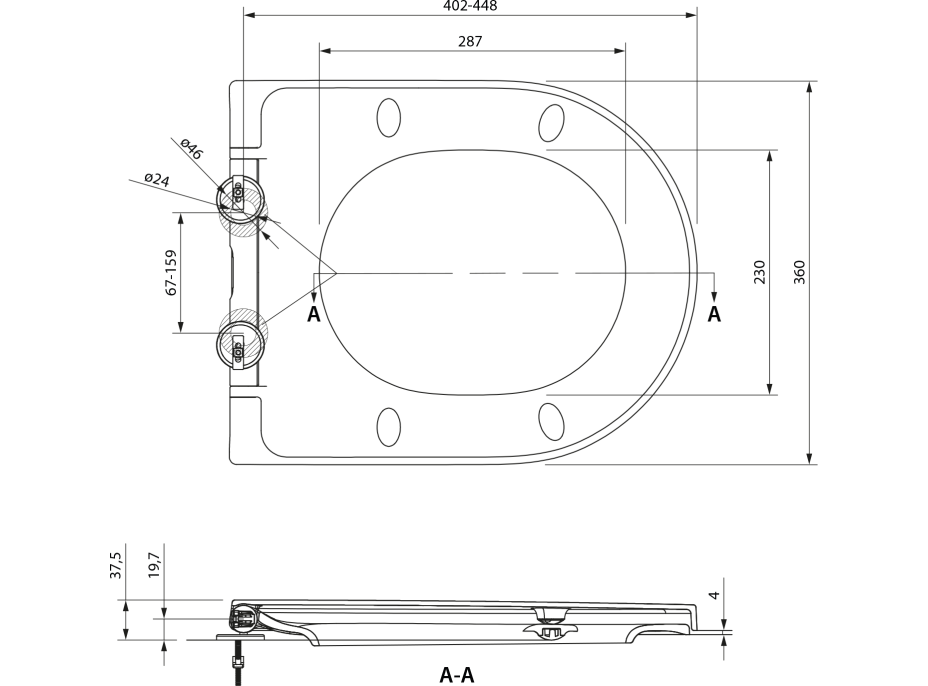Sapho HARRY WC sedátko, Soft Close, Easy Take, biela WX1715