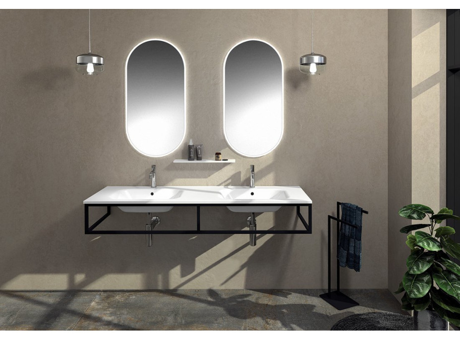 Sapho SKA konzola pod umývadlo/dosku 140x22x51cm, čierna mat SKA840