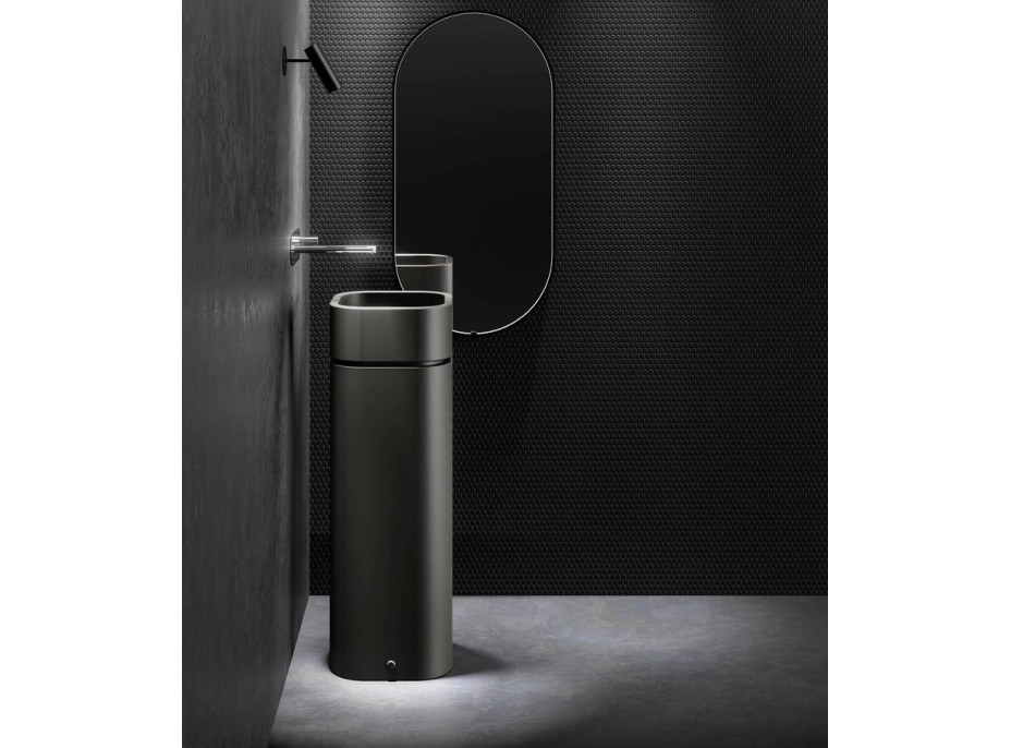 Kerasan HAKO keramické umývadlo na dosku 30x30cm, čierna mat 554331