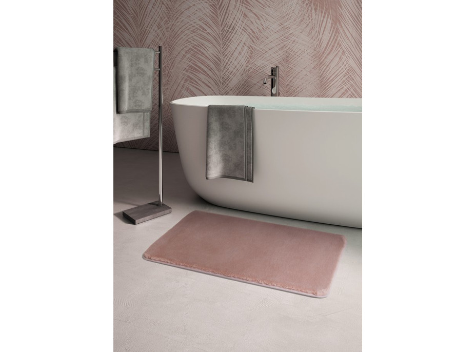 Gedy FUZZY kúpeľňová predložka, 60x100cm, 100% polyester, protišmyk, ružová 96FY100610