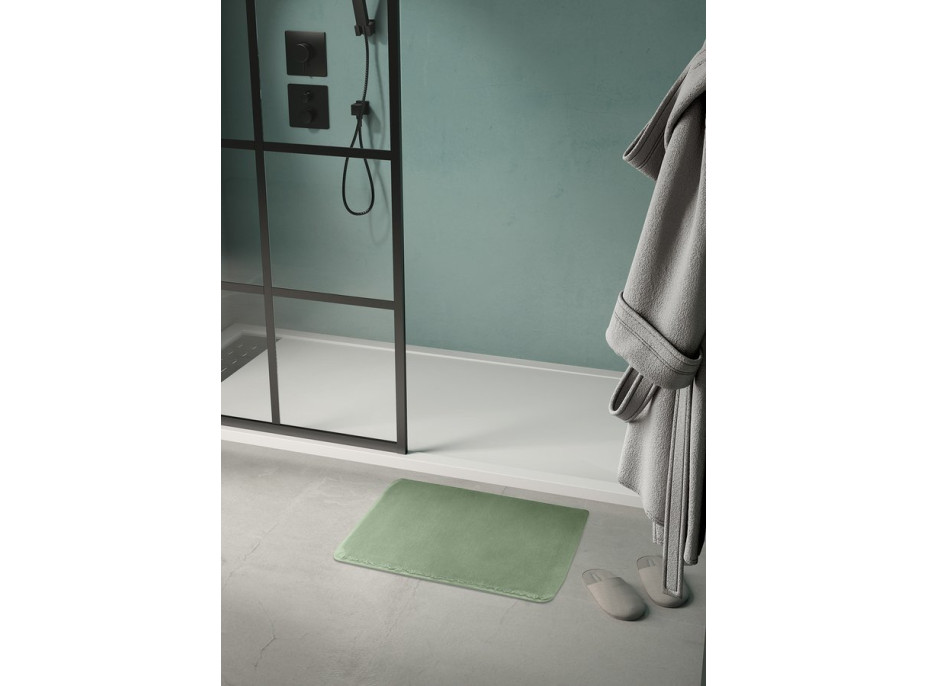 Gedy FUZZY kúpeľňová predložka, 60x100cm, 100% polyester, protišmyk, zelená 96FY100607