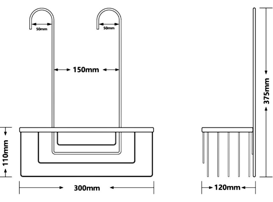 Gedy SMART polica do sprchy závesná, na batériu, 300x375x120 mm, zlato mat 248988