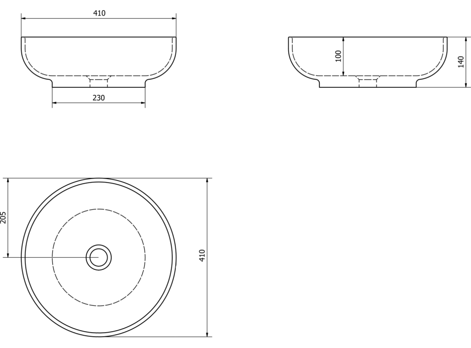 Sapho RONDANE keramické umývadlo na dosku Ø 41cm, portoro mramor AR435PT