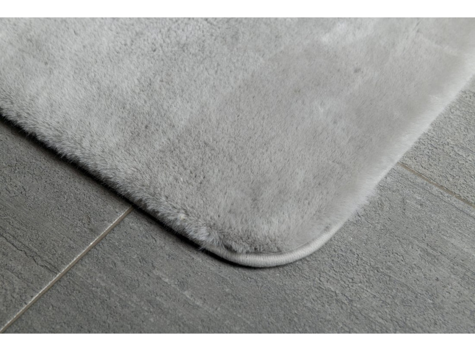 Gedy FUZZY kúpeľňová predložka, 60x100cm, 100% polyester, protišmyk, šedá 96FY100608