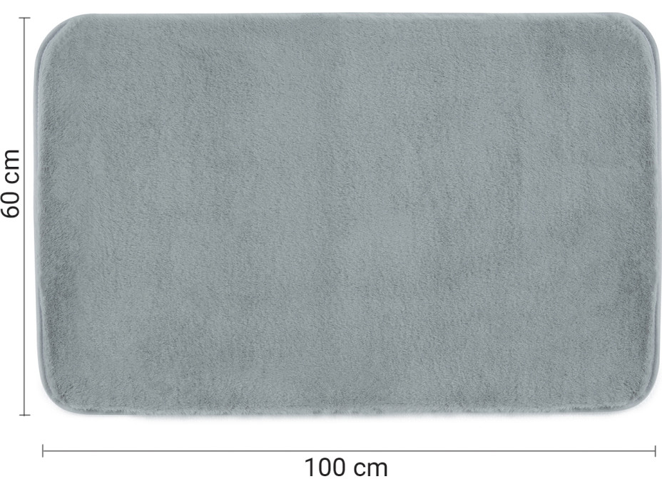 Gedy FUZZY kúpeľňová predložka, 60x100cm, 100% polyester, protišmyk, šedá 96FY100608
