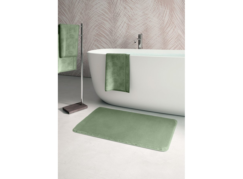Gedy FUZZY kúpeľňová predložka, 60x100cm, 100% polyester, protišmyk, zelená 96FY100607
